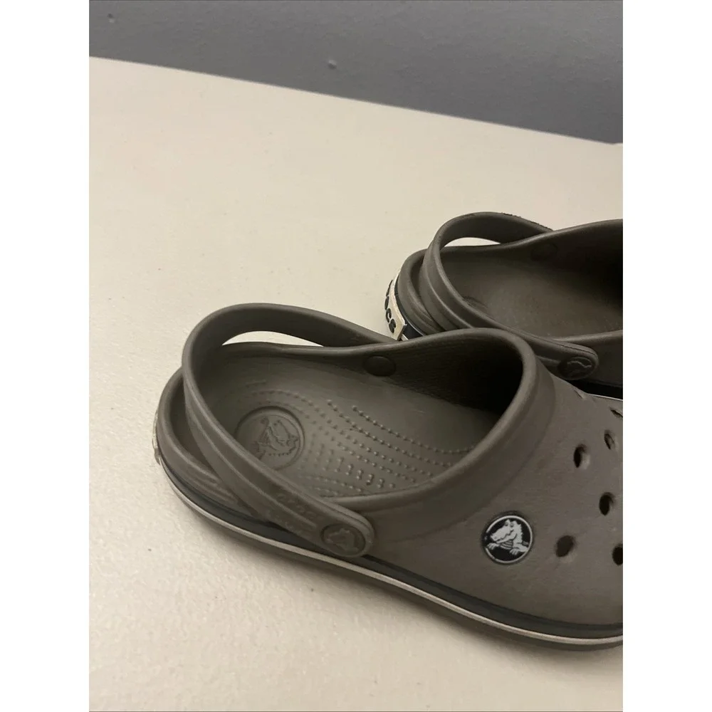 Children's Size 12/13 Gray Crocs Slip On Slipper Water Shoes Some Wear
